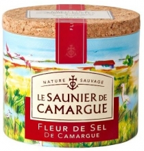 Mořská sůl Fleur de sel Saunier de Camargue 125 gr kulatý box s korkovým uzávěrem Mořská sůl Fleur de sel Saunier de Camargue 125 gr kulatý box s korkovým uzávěrem